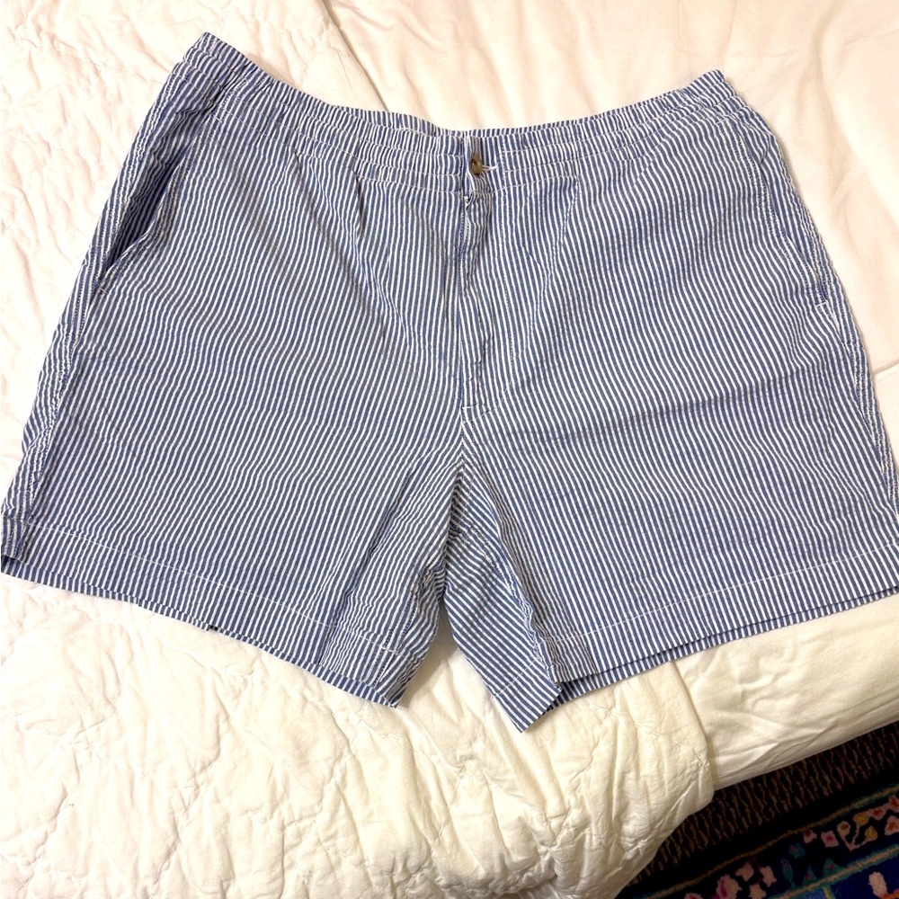 Polo by Ralph Lauren Blue and White Seersucker Shorts